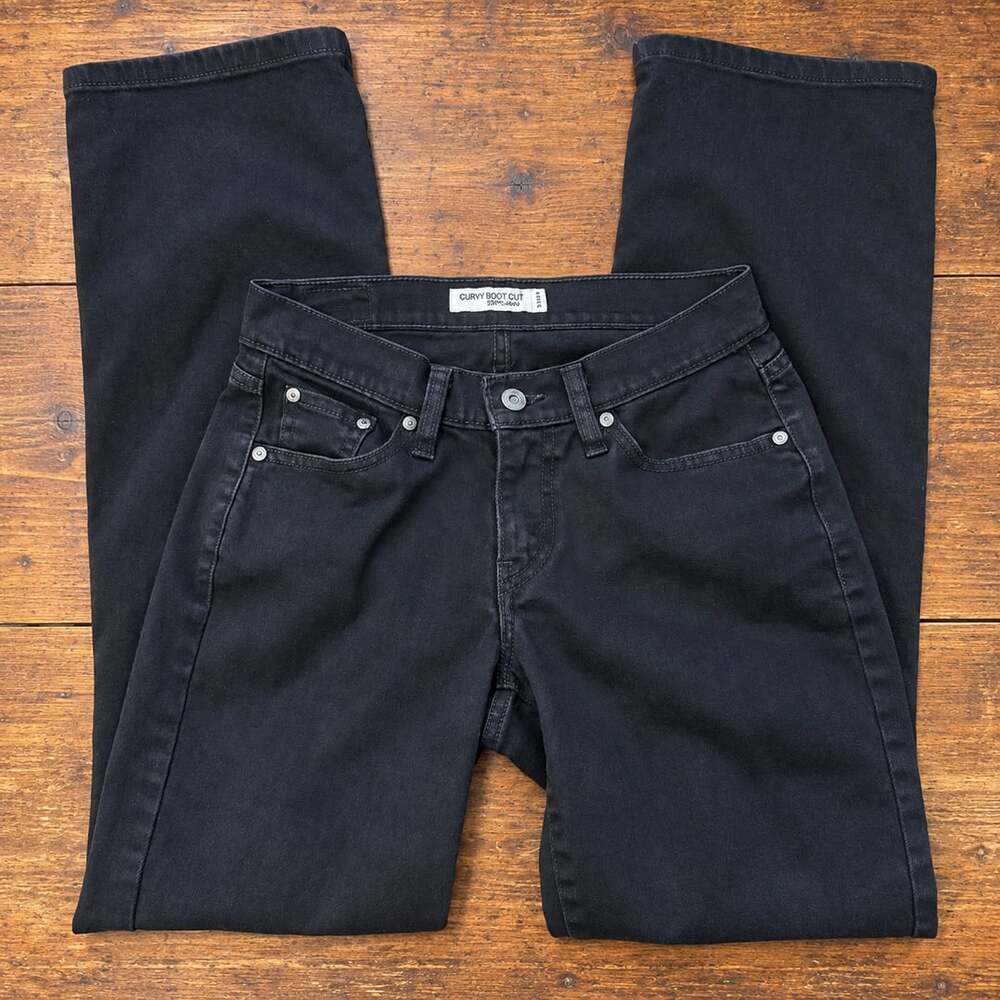 Levi Strauss & Co. Curvy Boot Cut Black Jeans Size 4 Medium non stretchy